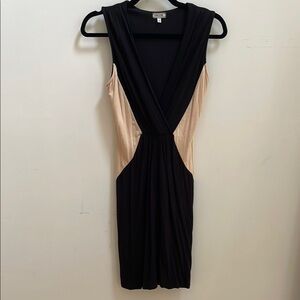 Froxx Black and Tan Plunge Bodycon Dress - size XS